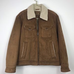 Levi’s Fur Lined Suede Full Zip Jacket Size Medium